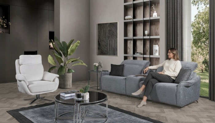  Moderne Sofagarnitur Wohnzimmer 3-Sitzer Polstercouchen Einsitzer