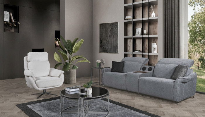  Moderne Sofagarnitur Wohnzimmer 3-Sitzer Polstercouchen Einsitzer