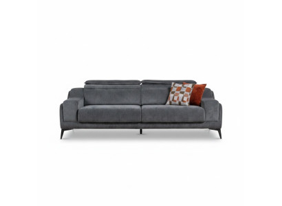  Luxuriöses Graues Textil Sofa Designer 3-Sitzer Wohnzimmer Dreisitzer