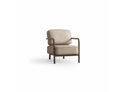 Moderner Beiger Sessel Einsitzer Designer Wohnzimmer Armlehnensessel
