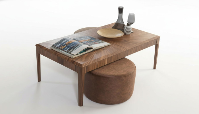 Stilvoller Couchtisch Brauner Rechteckiger Wohnzimmer Holz Couchtisch