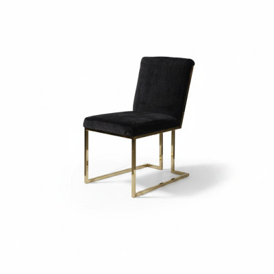 Schwarzer Edelstahlstuhl Metallstuhl Esszimmer Designer Polster Stühle