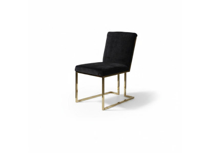 Schwarzer Edelstahlstuhl Metallstuhl Esszimmer Designer Polster Stühle