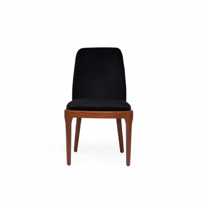 Schwarz-Brauner Polsterstuhl Designer Esszimmer Möbel Einsitzer Stuhl