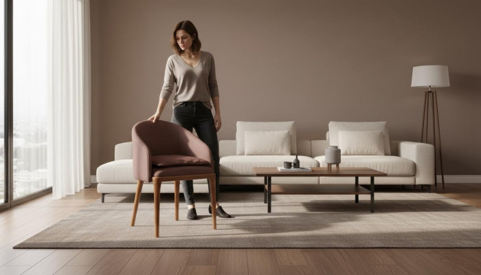 Exklusiver Brauner Esszimmer Stuhl Designer Einsitzer Holzgestell Stühle