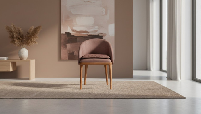 Exklusiver Brauner Esszimmer Stuhl Designer Einsitzer Holzgestell Stühle