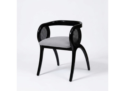 Grau-Schwarzer Designer Stuhl Luxuriöser Einsitzer Esszimmer Stühle