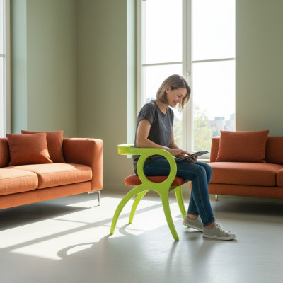 Grüner Designer Polsterstuhl Einsitzer Esszimmer Luxuriöser Einsitzer