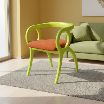 Grüner Designer Polsterstuhl Einsitzer Esszimmer Luxuriöser Einsitzer