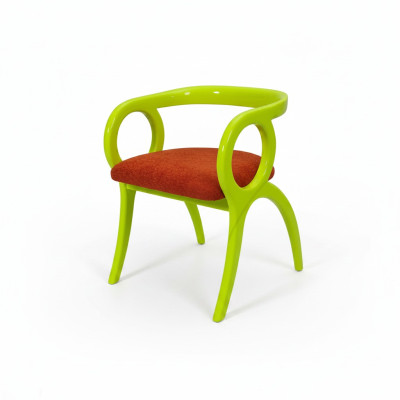 Grüner Designer Polsterstuhl Einsitzer Esszimmer Luxuriöser Einsitzer