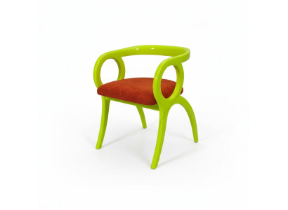 Grüner Designer Polsterstuhl Einsitzer Esszimmer Luxuriöser Einsitzer