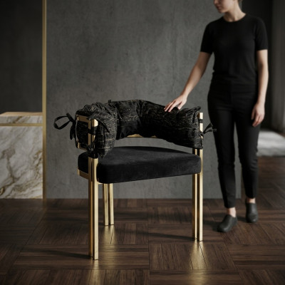 Schwarzer Metallstuhl Designer Esszimmer Stühle Luxus Edelstahlstühle