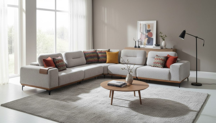 Weißes Exklusives L-Form Polstersofa Designer Ecksofa Wohnzimmer Sitzer