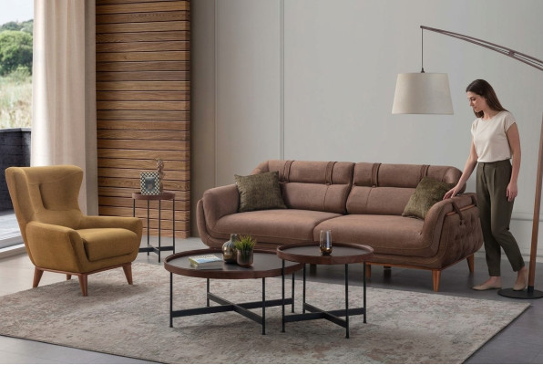Stilvolle Wohnzimmer Polstergarnitur Designer Couchgarnitur 3+1 Set