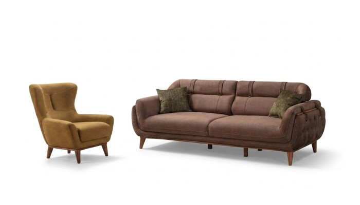 Stilvolle Wohnzimmer Polstergarnitur Designer Couchgarnitur 3+1 Set