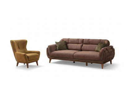Stilvolle Wohnzimmer Polstergarnitur Designer Couchgarnitur 3+1 Set