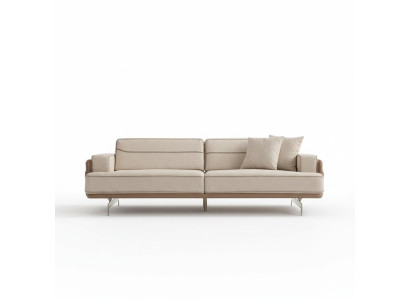 Exklusives Beiges Sofa 3 Sitzer Moderne Möbel Wohnzimmer Polster Couch