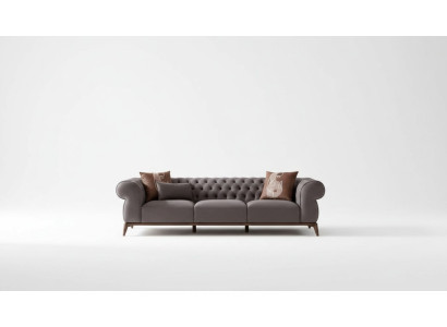 Graue Wohnzimmer Couchgarnitur Luxus 4-Sitzer Designer 3-er Edler Sessel