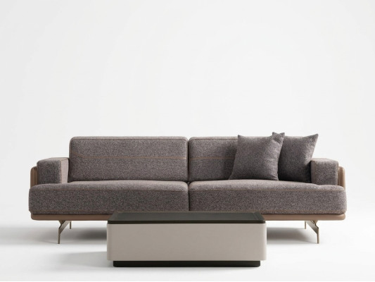Grauer Dreisitzer Luxuriöse Wohnzimmer Couchen Designer 3-Sitzer Sofa