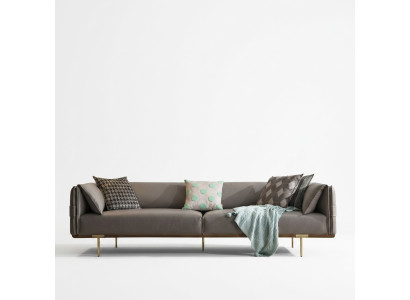 Graues Edelstahlsofa Wohnzimmer 3-Sitzer Polstercouchen Textilsofas Neu