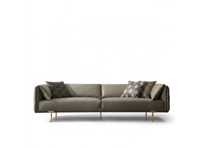 Grüner 3-Sitzer Wohnzimmer Ledersofas Designer Exklusive Couch Sofas