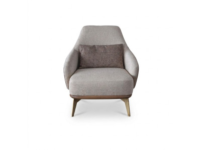 Exklusiver Sessel Wohnzimmer Textil Einsitzer Design Stilvolle Holzfüße