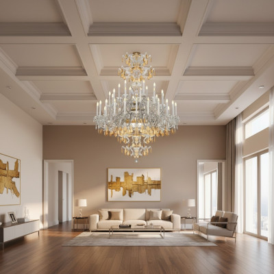 Lampe Kronleuchter Designer Exklusive Pendelleuchte Wohnzimmer Stil