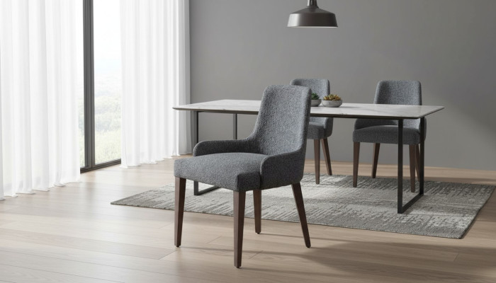 Exclusive Grau Stühl mit Holz braun Füße Design Esszimmer Neuheit