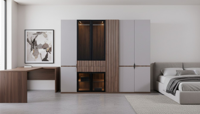 Schrank Kleiderschrank Schlafzimmer Schränke Modern Holz Luxus 260cm