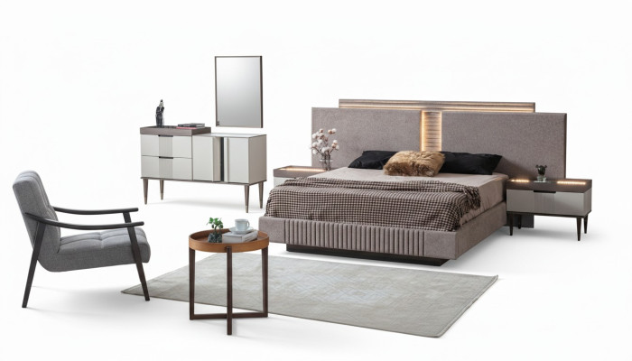 Design Schlafzimmer 5 tlg. Schlafzimmer Set Bett Nachttisch Schminktisch