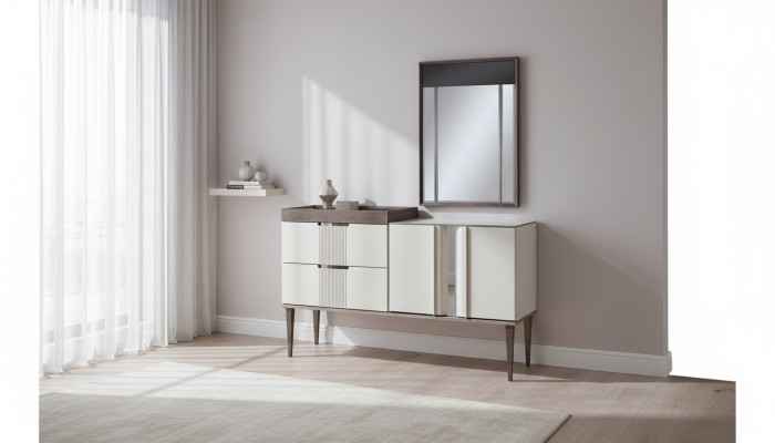 Design Schminktisch mit Spiegel Luxus Schlafzimmer Möbel 2tlg. Stil