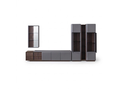 Exklusive Wohnzimmer Set TV-Schrank 2x Vitrine Wandregal Regale 4tlg.