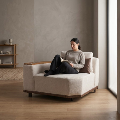 Beiges Modulsofa Designer Ecksofas Wohnzimmer Luxuriöse Polster Couchen
