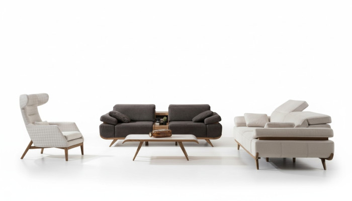 Zweifarbige Wohnzimmer Sofagarnitur Moderne 3+2 Sitzer Luxus Sessel