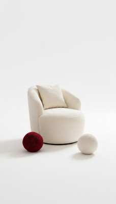 Sessel Modern Weiße Wohnzimmer Sitzmöbel Textil Design Möbel Lounge Club