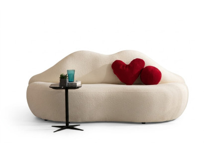 Designer 3 Sitzer sofa Weiße Beige in Form Sofas Couchen Lippen stilvoll