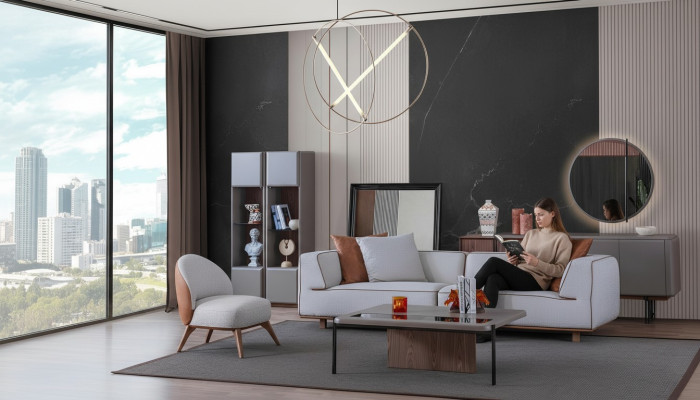 Luxus Wohnzimmer Set Komplette Einrichtung Sofa Kommode Couchtisch 5tlg