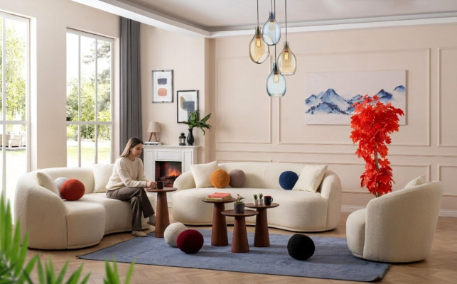 Wohnzimmer Set 3tlg. Designer Sofagarnitur 4+3+1 Sitz Wohnlandschaft