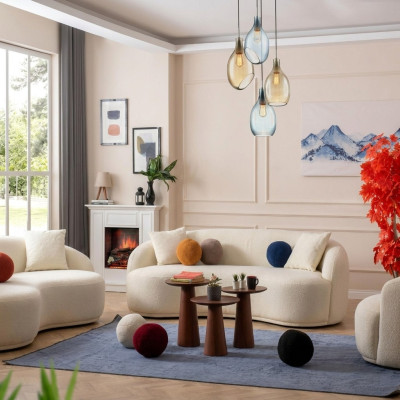 Wohnzimmer Set 3tlg. Designer Sofagarnitur 4+3+1 Sitz Wohnlandschaft