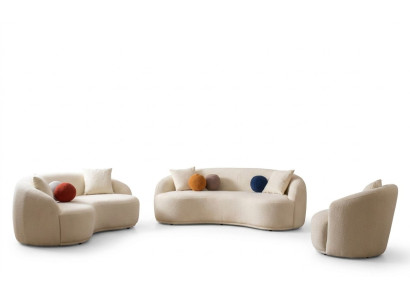 Wohnzimmer Set 3tlg. Designer Sofagarnitur 4+3+1 Sitz Wohnlandschaft