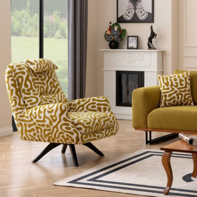 Sessel Modern Grün Wohnzimmer Sitzmöbel Textil Luxus Design Möbel Lounge