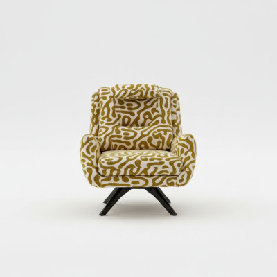 Sessel Modern Grün Wohnzimmer Sitzmöbel Textil Luxus Design Möbel Lounge