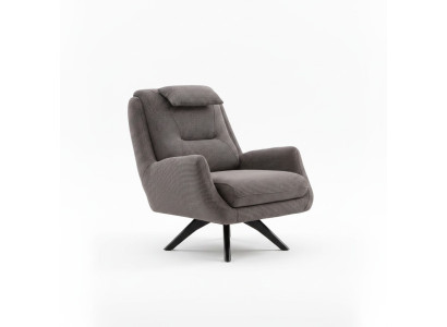 Designer Sessel Polster Textil Modern Polster braun Modern Club Lounge