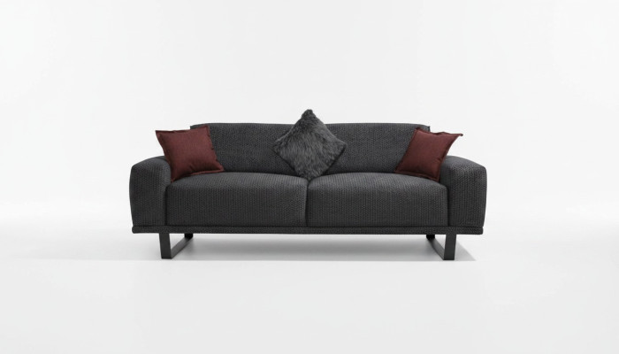 Design Sofa 3 - Sitzer Wohnzimmer Luxus Schwarzer Möbel Couchen Sofas