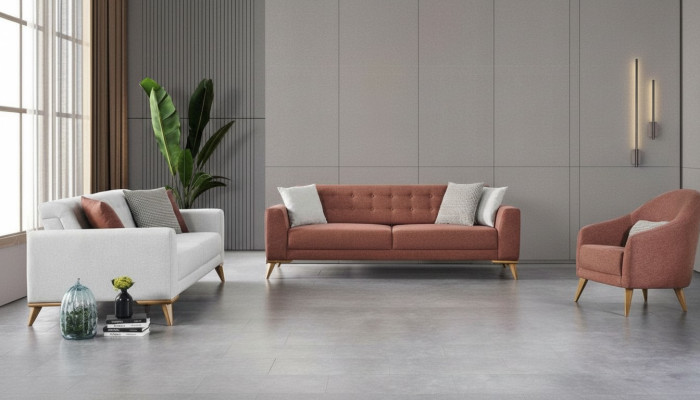 Wohnzimmer set Stilvoll Sofagarnitur 3+3+1 Sitzer Luxus Couchen Sofa Möbel