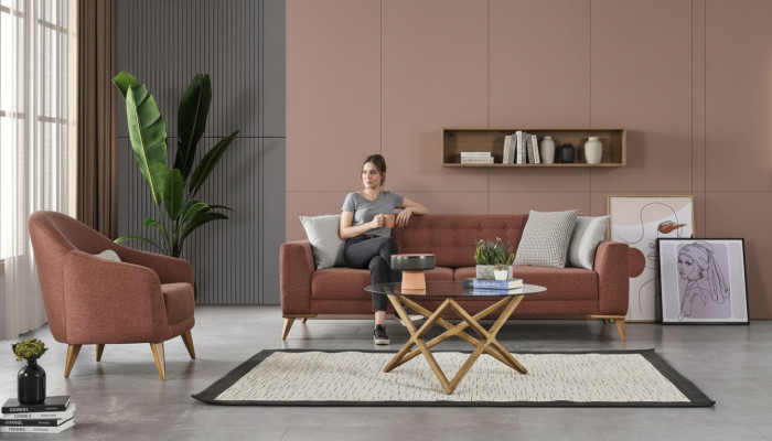 Wohnzimmer set Rosa Stilvoll Garnitur sofa 3+1 Sitzer Sessel Couchen