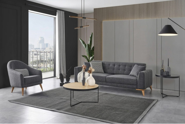 Designer Wohnzimmer set 2tlg. Dreisitzer Sofa Sessel 3+1 Couchen Sofas