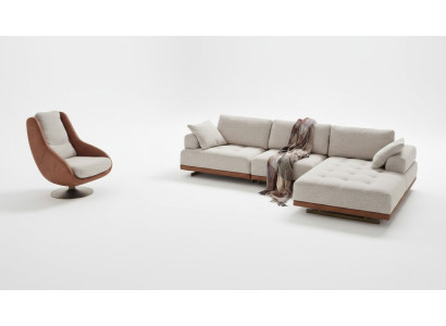 Stilvoll Wohnzimmer set 2tlg. Luxus Ecksofa L-Form + Sessel Designer set
