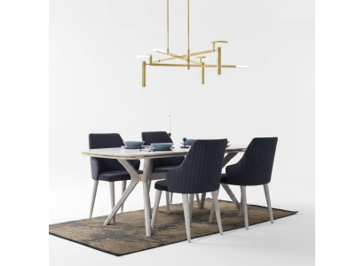 Moderne 7tlg. Esszimmer Garnitur Set Tisch 6x Stühle Moderne Essgarnitur Sets