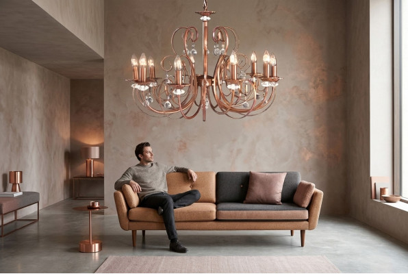 Kronleuchter Leuchte Pendelleuchte Luxus Wohnzimmer Lampe Leuchten 89x80